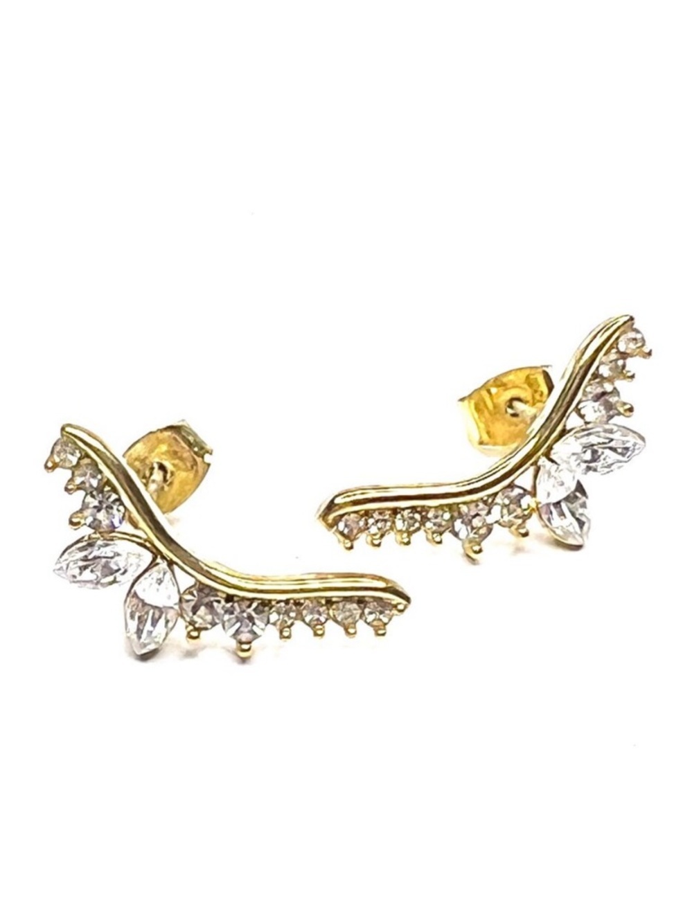 🚨CLEARANCE! Gold Tone and Crystal Ear Climber Earrings